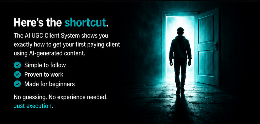 The AI UGC Client System helps you get your first paying client using AI content 2