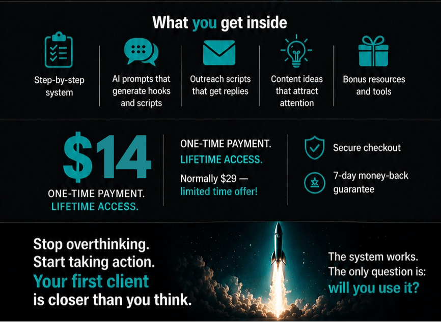 The AI UGC Client System helps you get your first paying client using AI content 6