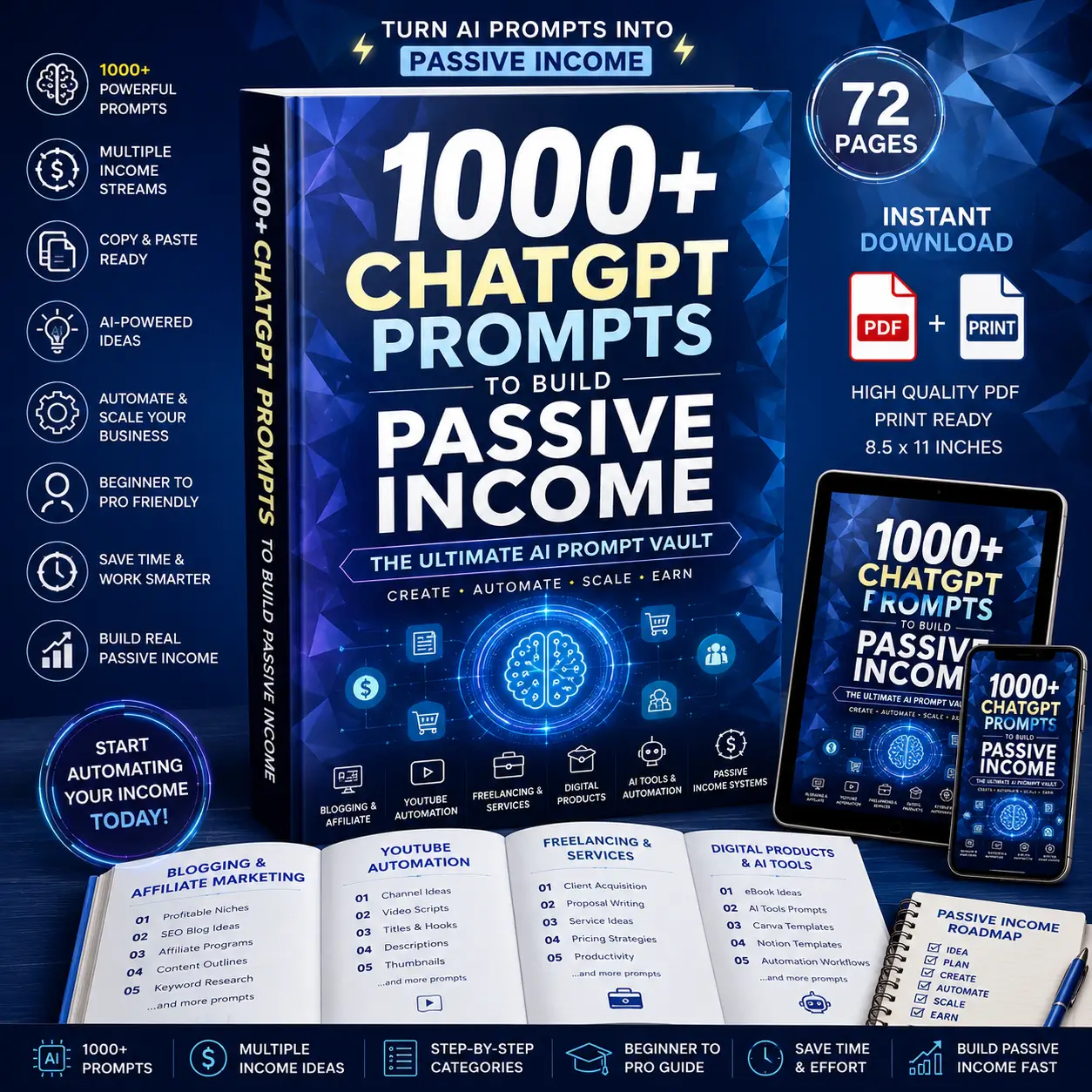 1000+ ChatGPT Prompts to Build Passive Income _ AI Prompt Bundle _ ChatGPT Business Guide _ Digital Income eBook PDF