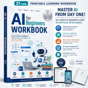 AI for Beginners Workbook | Printable Artificial Intelligence Learning Workbook for Students & Beginners