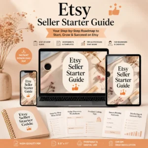 Etsy Seller Starter Guide | Etsy Business Planner | Digital Download PDF | Etsy Shop Setup Workbook | Beginner Etsy Seller Guide