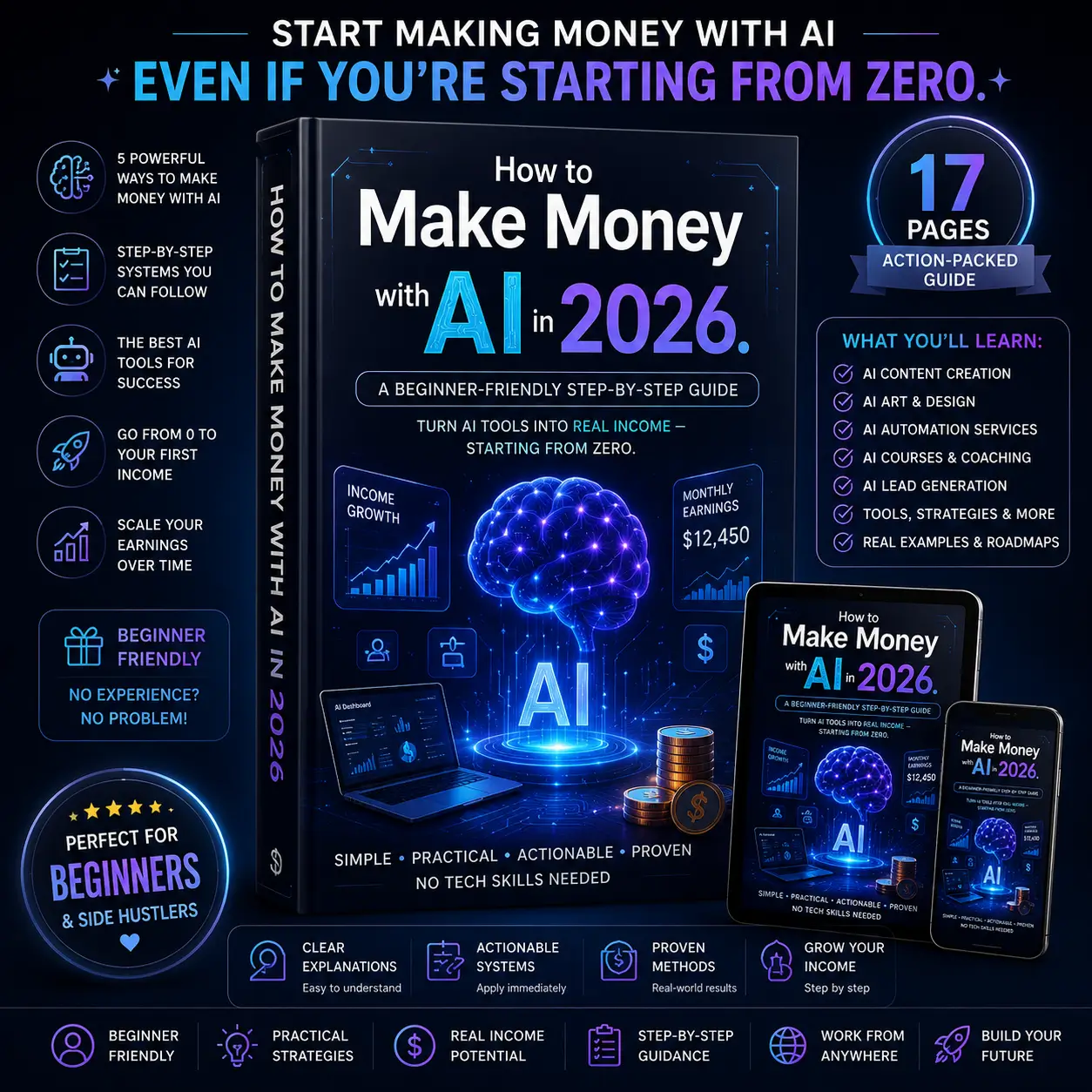 How to Make Money with AI in 2026 | Beginner AI Income Guide | AI Side Hustle & Passive Income eBook